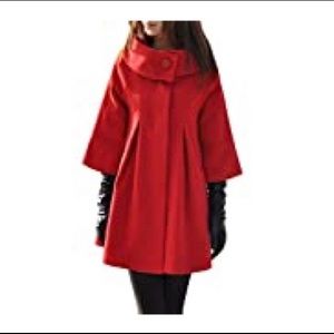 Princess mid-sleeve winter coat jacket red